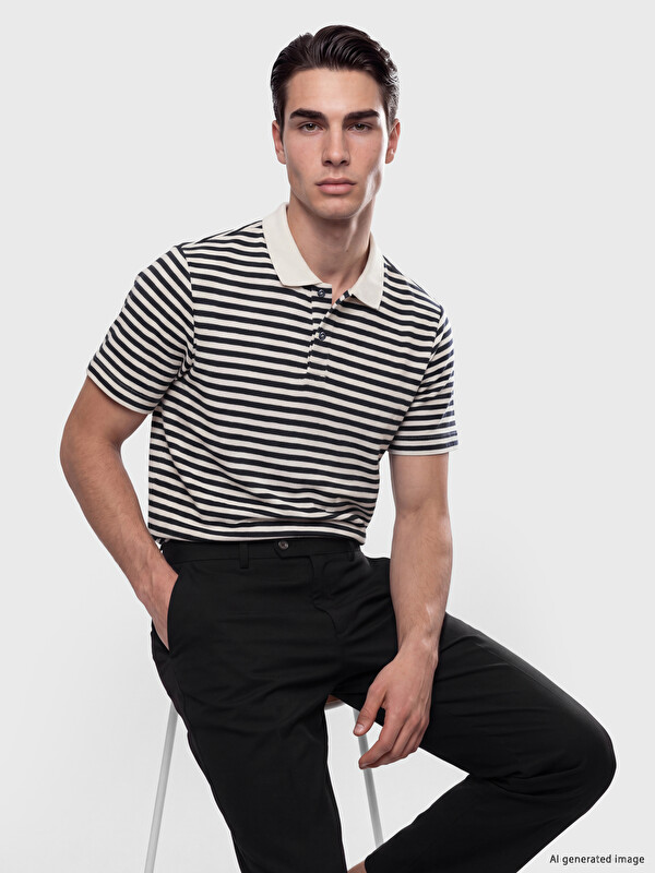 LCWAIKIKI Classic Polo Collar Striped Men's T-shirt