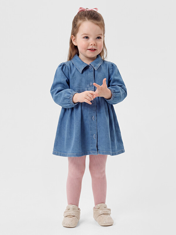 LCW baby Collared Neck Baby Girls' Dress