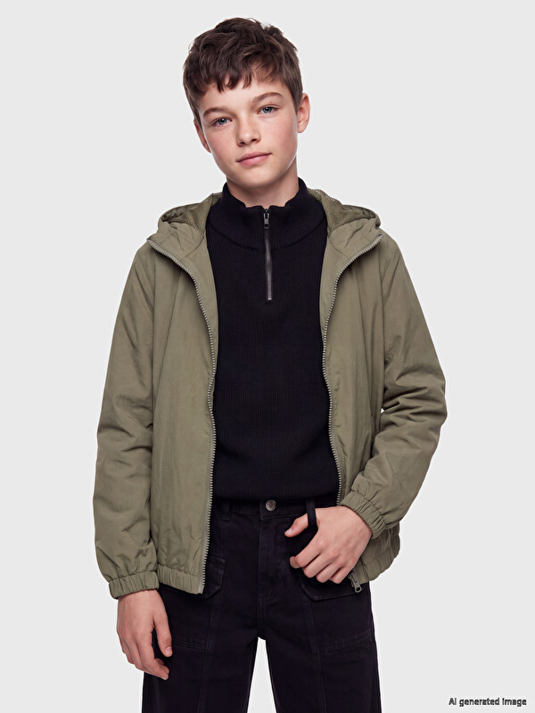 LCW Kids Kapüşonlu Erkek Çocuk Yağmurluk
