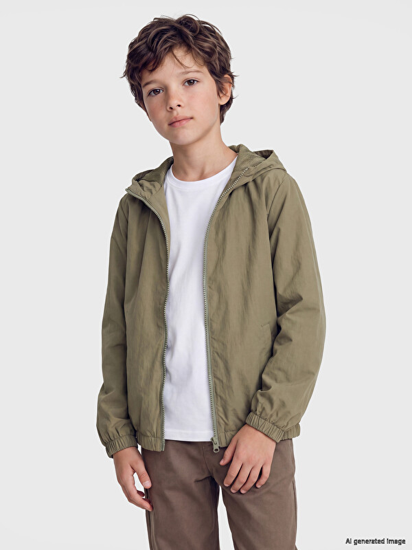 LCW Kids Kapüşonlu Erkek Çocuk Yağmurluk