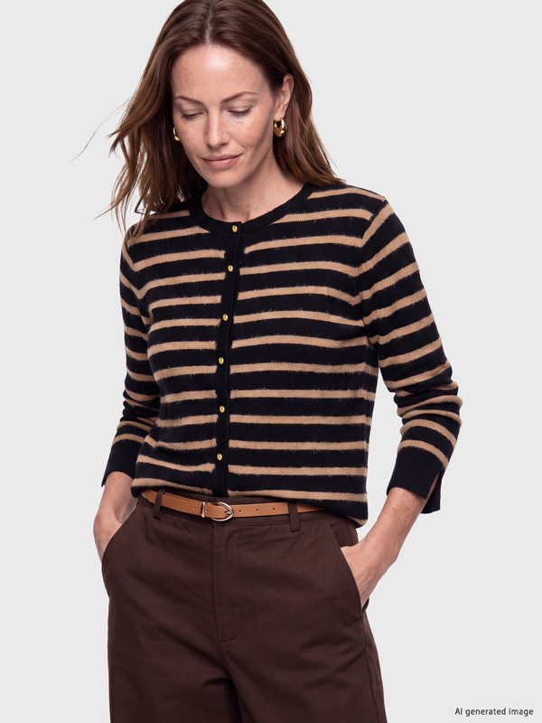 LCW Grace Striped Women's Knitwear Cardigan