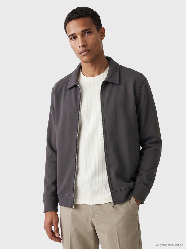 LCW Vision Polo Collar Men's Zip-Up Sweatshirt