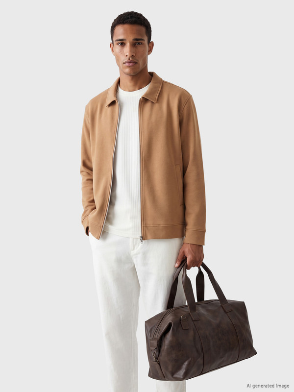 LCW Vision Polo Collar Men's Zip-Up Sweatshirt