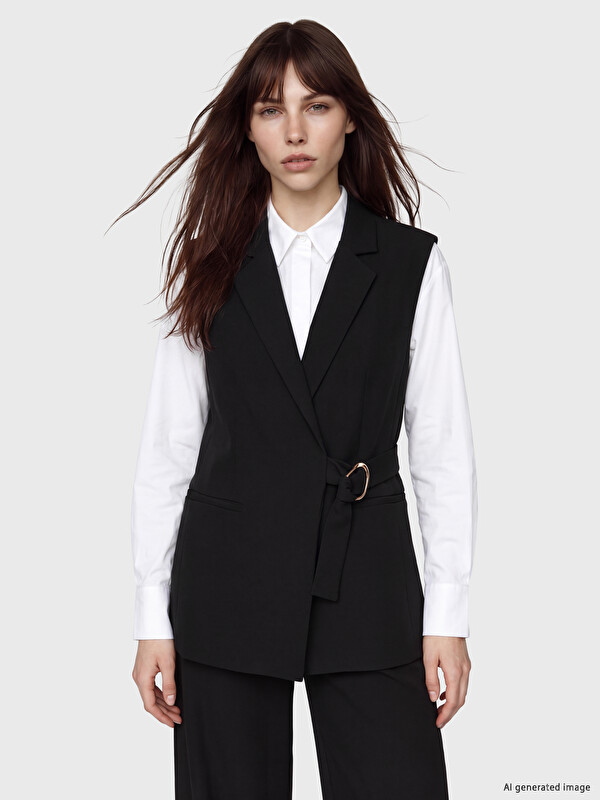 LCW Vision Jacket Collar Crepe Women's Classic Waistcoat