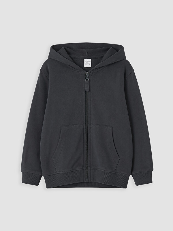 LCW Kids Kapüşonlu Erkek Çocuk Fermuarlı Sweatshirt