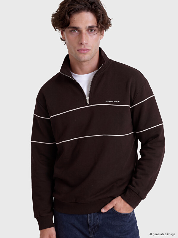 LCW Vision Sweatshirt me jakë të ngritur me vija për burra