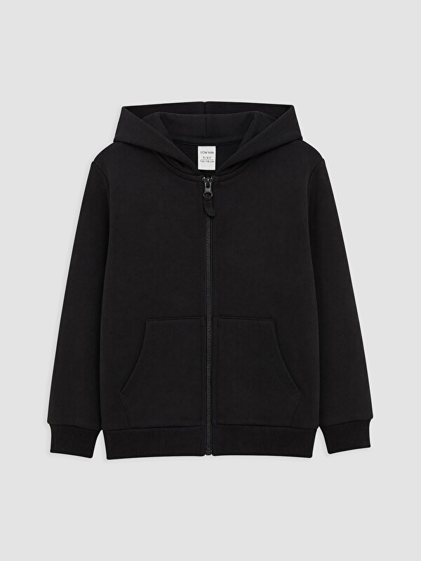 LCW Kids Kapüşonlu Kalın Erkek Çocuk Fermuarlı Sweatshirt