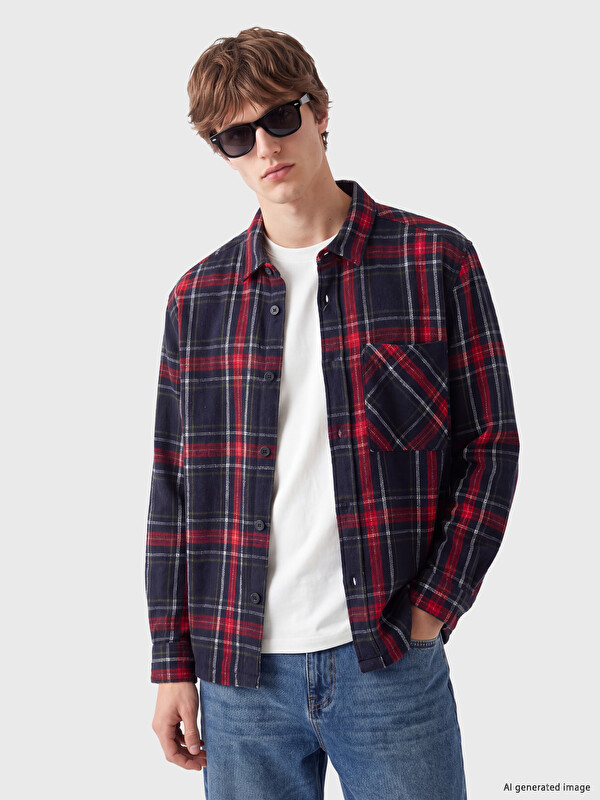 XSIDE Regular Fit Ekose Erkek Oduncu Gömlek