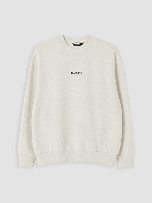 XSIDE Bisiklet Yaka Baskılı Erkek Sweatshirt