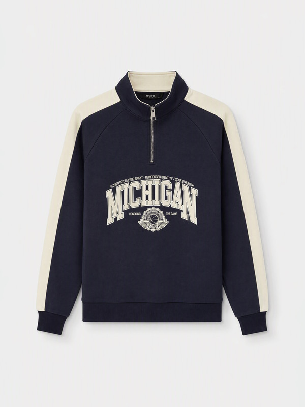 XSIDE Stand-up Collar Printed Men's Sweatshirt