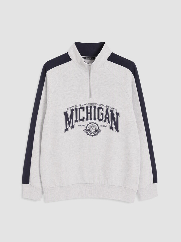 XSIDE Stand-up Collar Printed Men's Sweatshirt