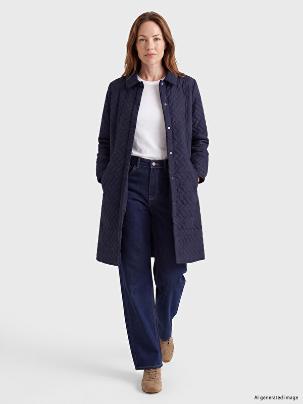 LCW Grace Shirt Collar Patterned Women's Coat