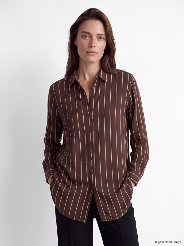 LCW Grace Striped Women's Shirt Tunic