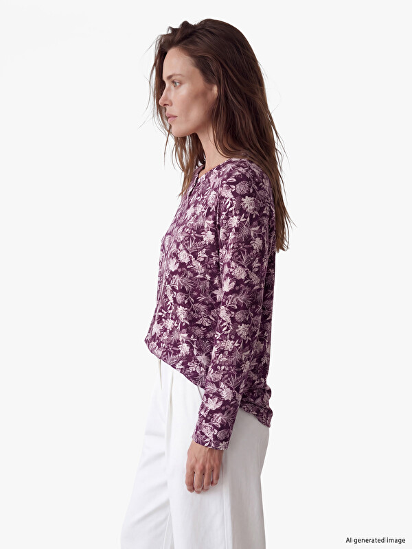 LCW Grace Crew Neck Floral Blouse