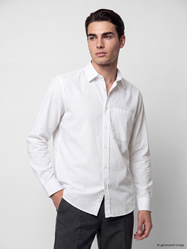 LCW ECO Regular Fit Gabardin Erkek Gömlek