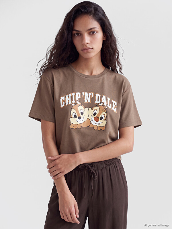 XSIDE Chip 'n' Dale Εκτυπωμένο Απαλή Υφή για γυναίκες Μπλουζάκι