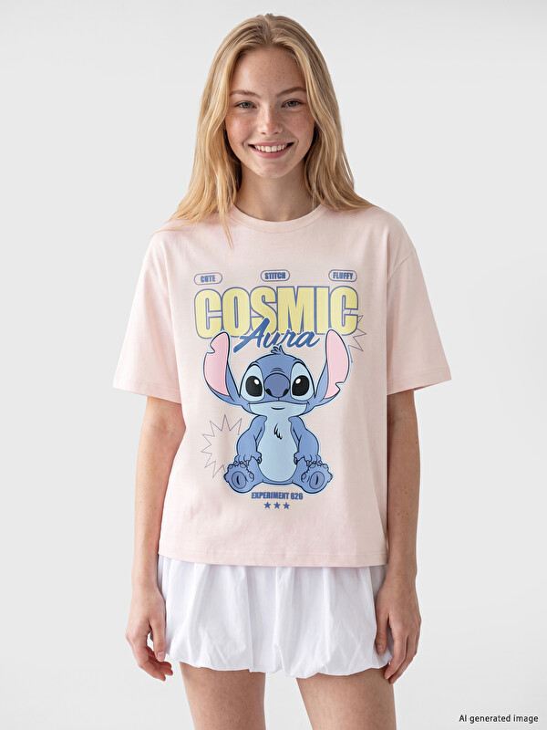 XSIDE Stitch Baskılı Soft Touch Kadın Tişört