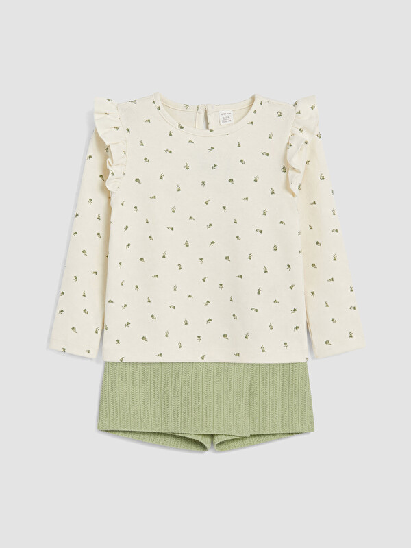 LCW Kids Ruffled Floral Girls' Shorts Set