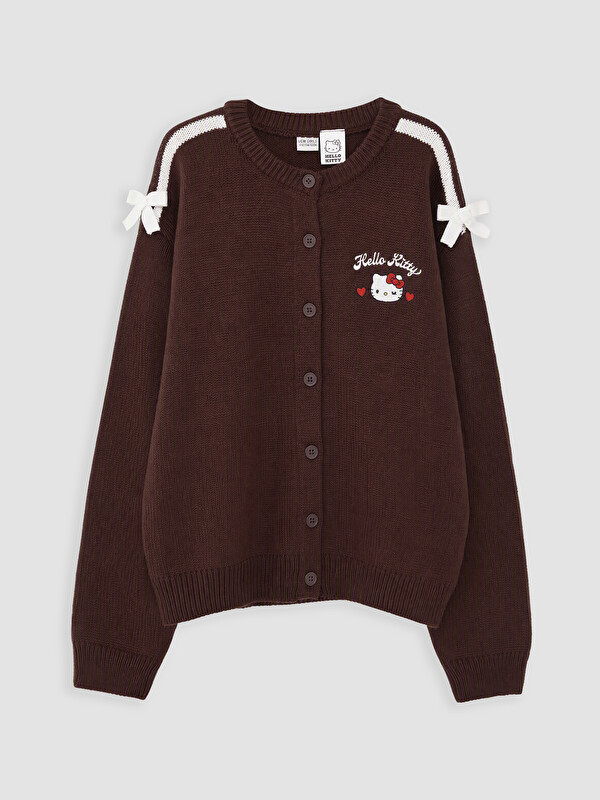 LCW Kids Hello Kitty Printed Girls' Knitwear Cardigan