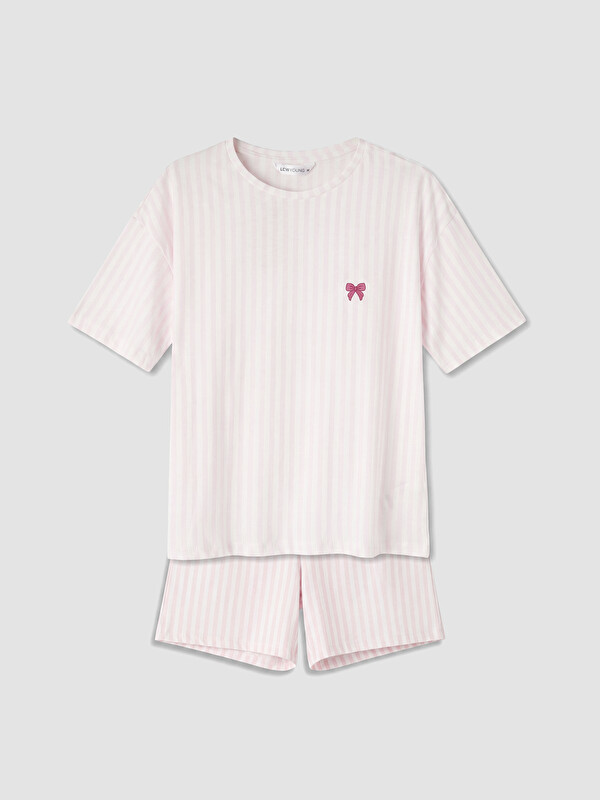 LCW Young Nakışlı Kadın Şortlu Pijama Takımı