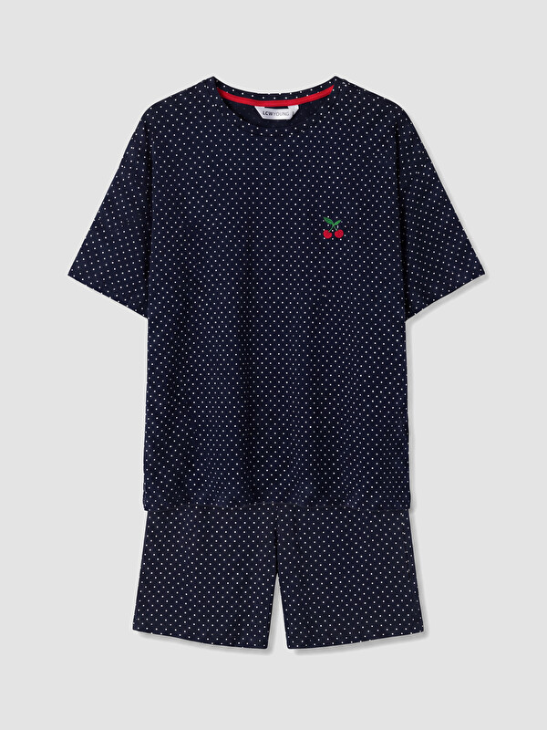 LCW Young Keseli Puantiyeli Kadın Şortlu Pijama Takımı