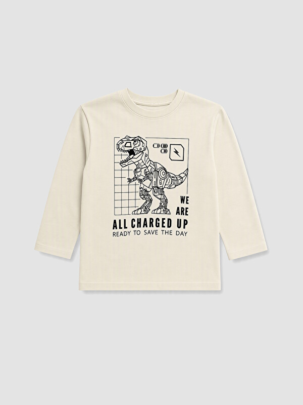 LCW Kids Boy Beige T-Shirt