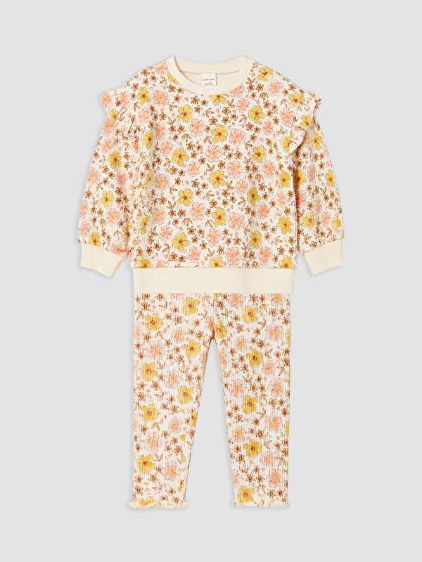 LCW baby Flower Patterned Baby Girls' Set