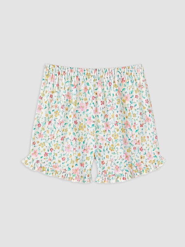 LCW DREAM Beli Lastikli Çiçekli Kadın Şort Pijama Altı