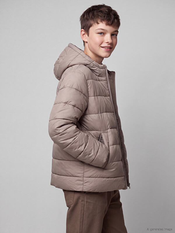LCW Kids Kapüşonlu Erkek Çocuk Şişme Mont