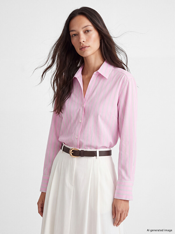 LCW EVERYDAY Striped Poplin Women's Shirt