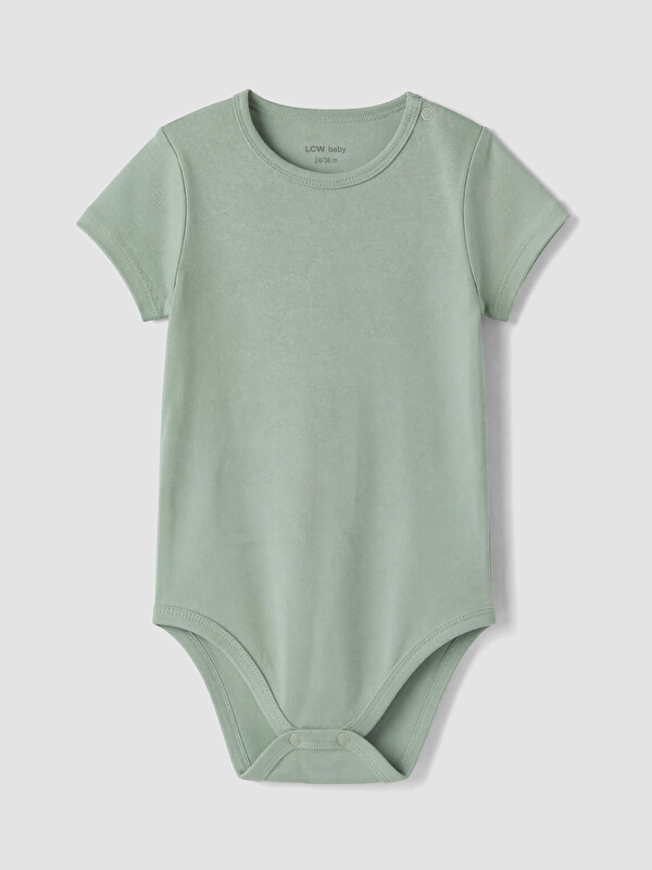 LCW baby Bisiklet Yaka Erkek Bebek Çıtçıtlı Body