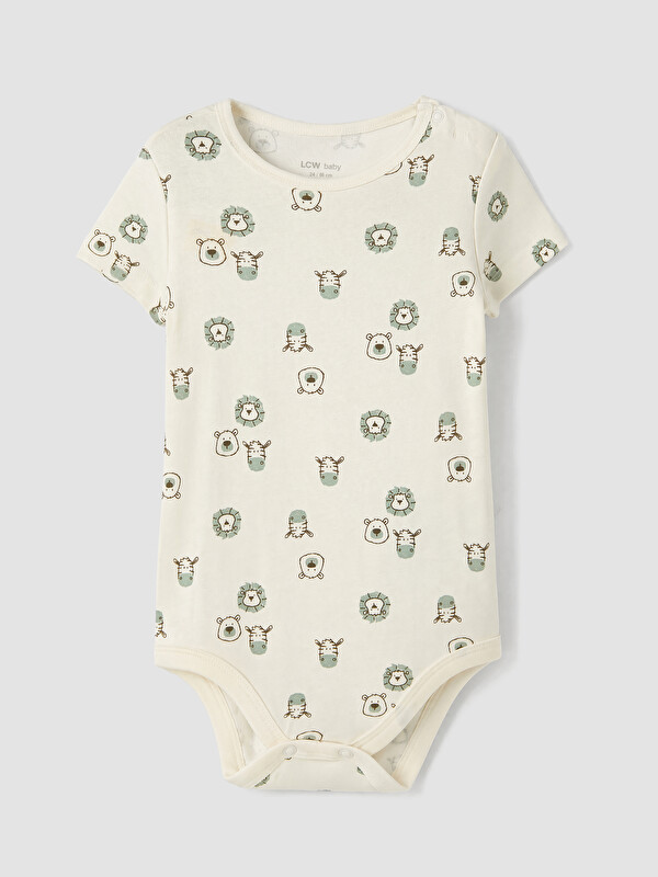 LCW baby Desenli Erkek Bebek Çıtçıtlı Body
