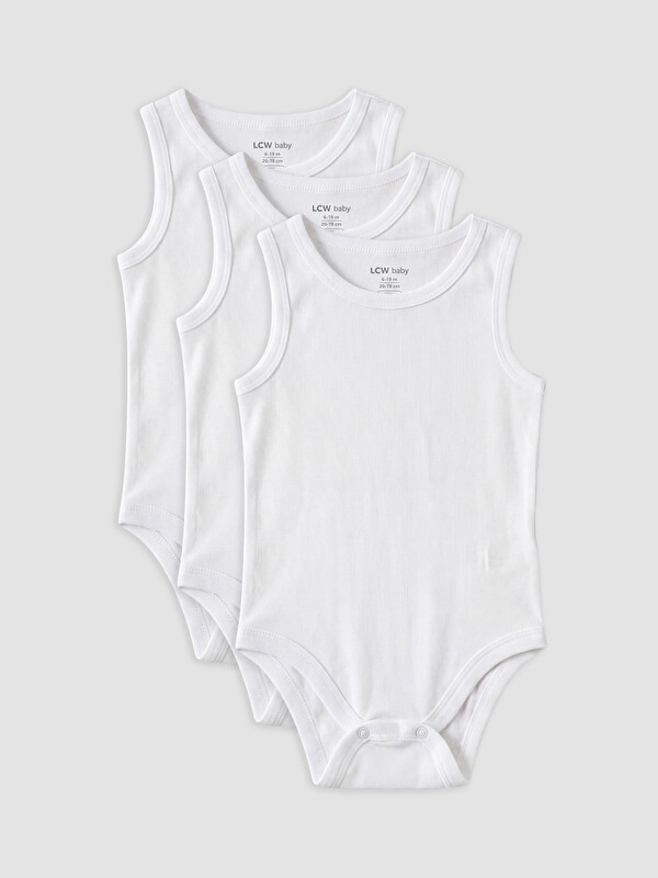 LCW baby Bisiklet Yaka Erkek Bebek Çıtçıtlı Body 3'lü