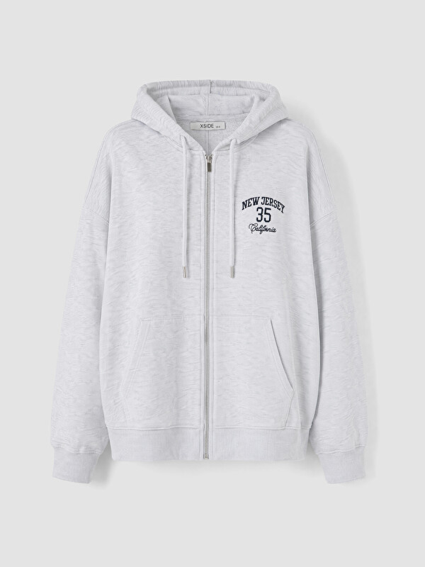 XSIDE Kapüşonlu Oversize Kadın Fermuarlı Sweatshirt