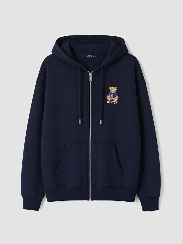 XSIDE Woman Navy Zip-Up Sweatshirt