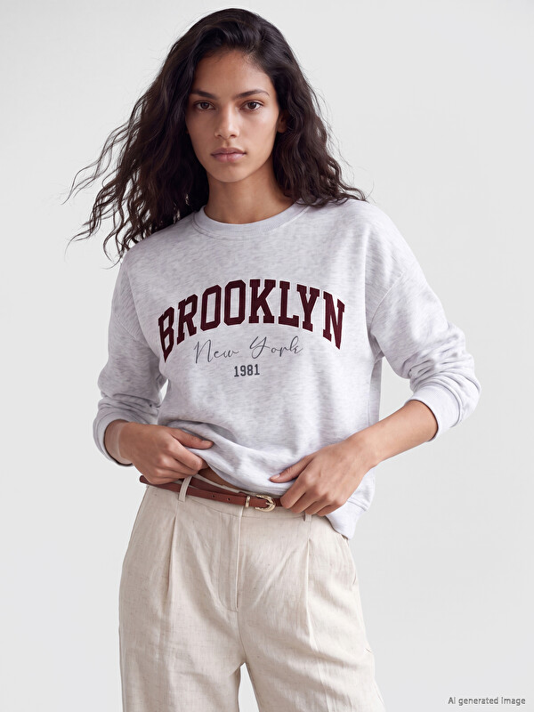 XSIDE Brooklyn Printed Oversize Women's Sweatshirt