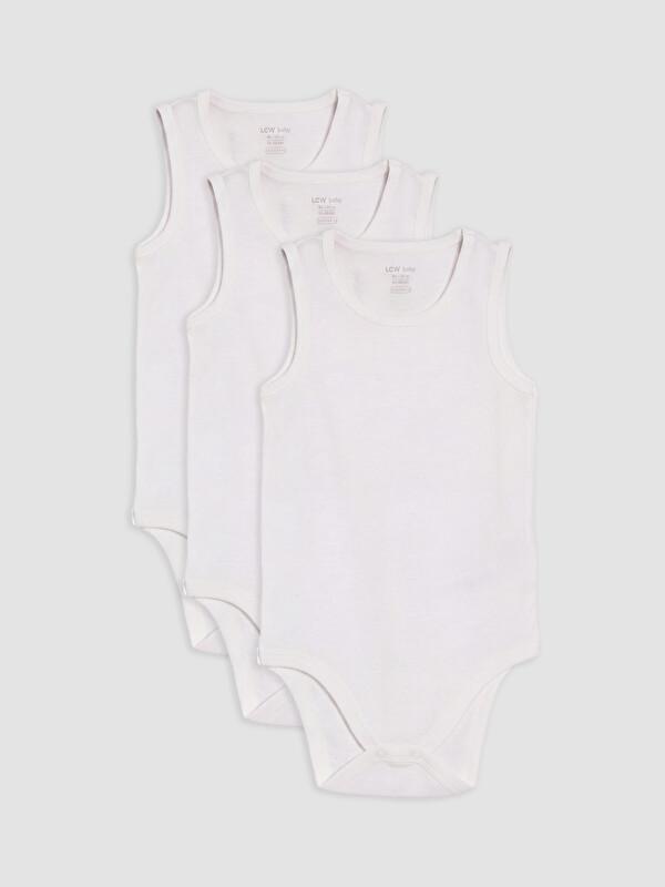 LCW baby Bisiklet Yaka Erkek Bebek Çıtçıtlı Body 3'lü