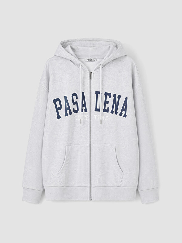XSIDE Baskılı Kadın Kalın Fermuarlı Sweatshirt