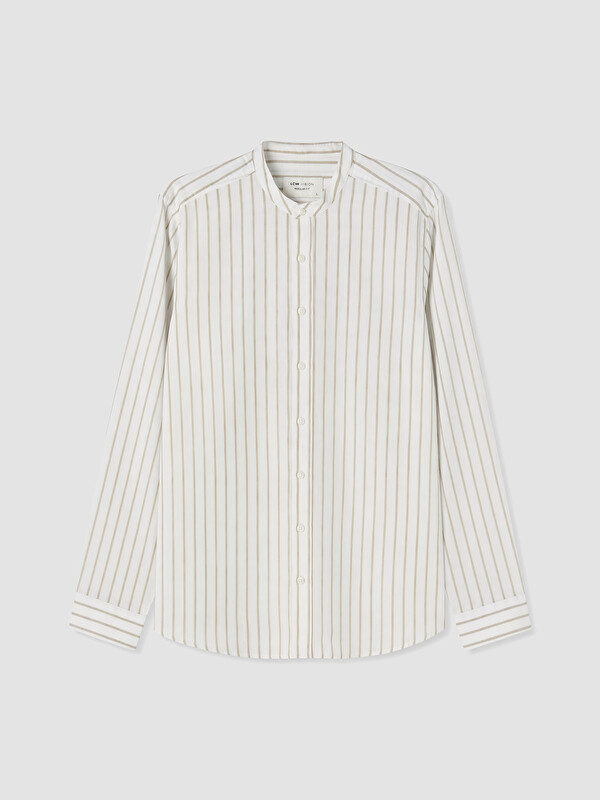 LCW Vision Regular Fit Grandad Collar Striped Men's Shirt