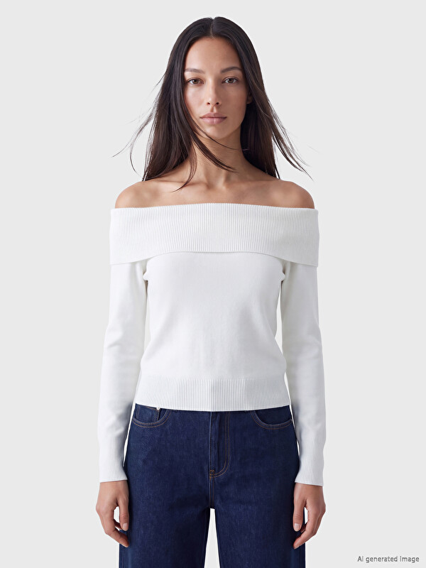 LCW EVERYDAY Slash Neck Women's Knitwear Sweater