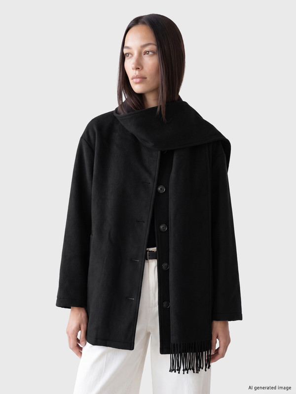 LC WAIKIKI Atkılı Oversize Kadın Kaşe Kaban