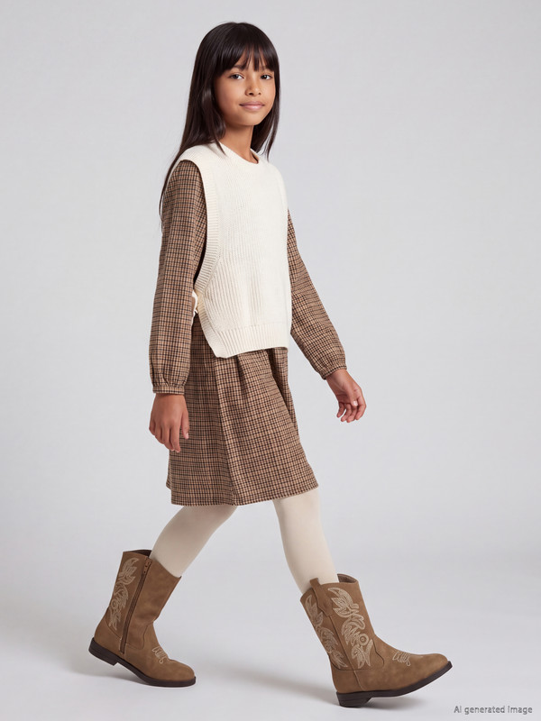 LCW Kids Rochie și Pulover din Gabardină pentru Fată