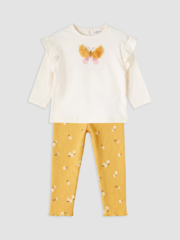 LCW baby Embroidered Baby Girls' Blouse and Leggings