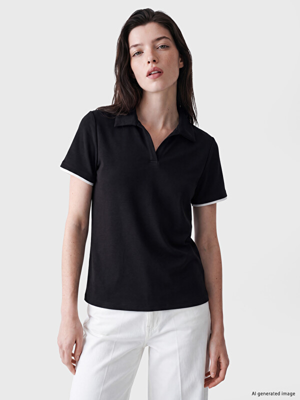 LCW Comfort Polo Yaka Soft Touch Kadın Tişört