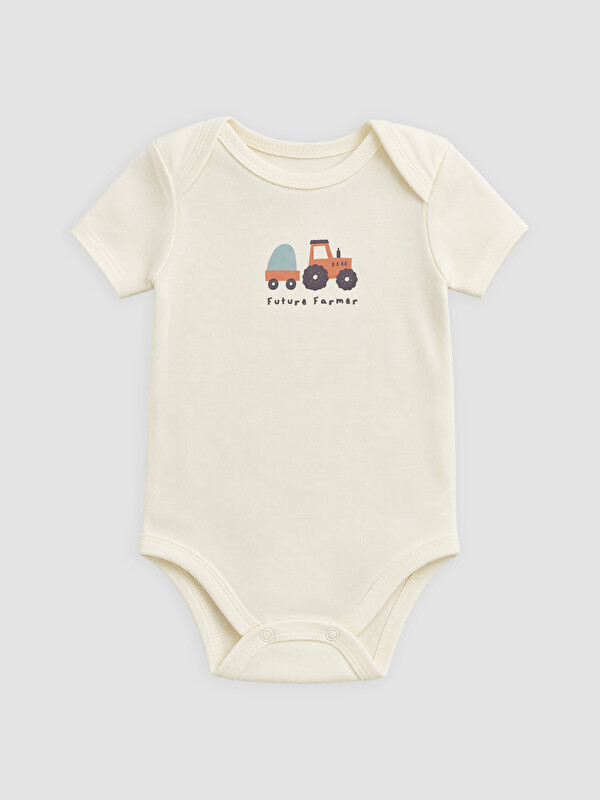 LCW baby Erkek Bebek Baskılı Çıtçıtlı Body
