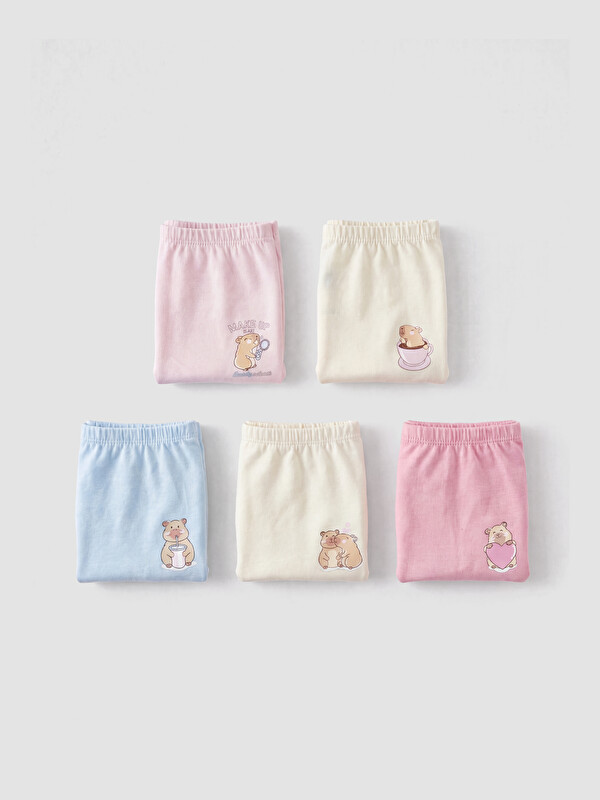 LCW Kids Baskılı Kız Çocuk Boxer 5'li