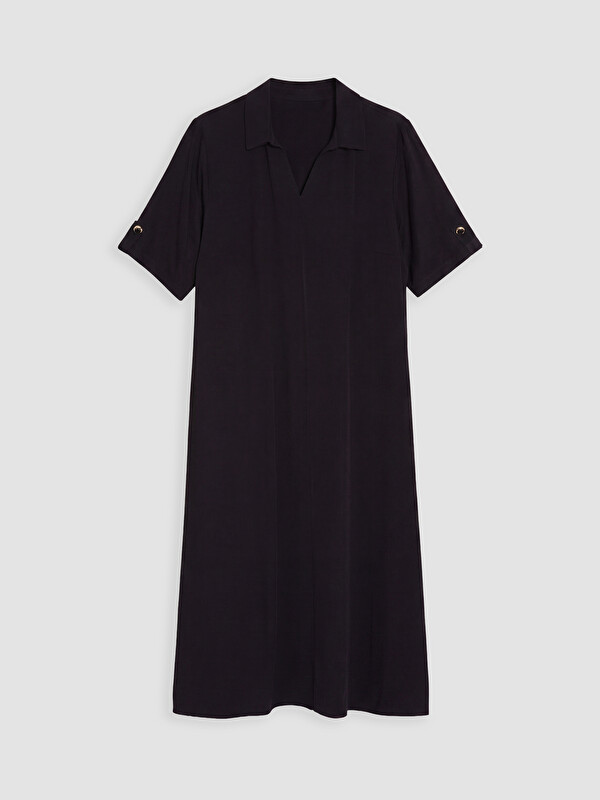 LCW Grace Polo Yaka Yırtmaçlı Elbise