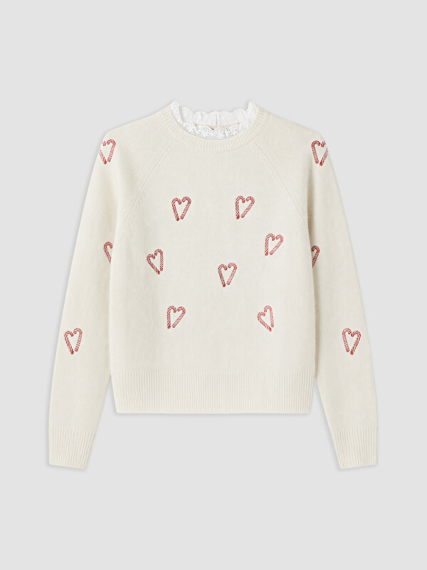 LCW Vision Embroidered Wool Blend Women's Knitwear Sweater