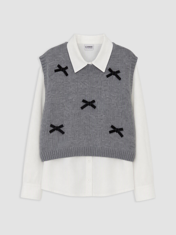 LCW Kids Girl Grey Shirt