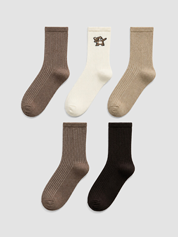 LC WAIKIKI Patterned Women's Ankle Socks 5-pack